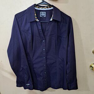 Express Essential Shirt Original Fit Shirt Size Large dark Purple Solid Stretch